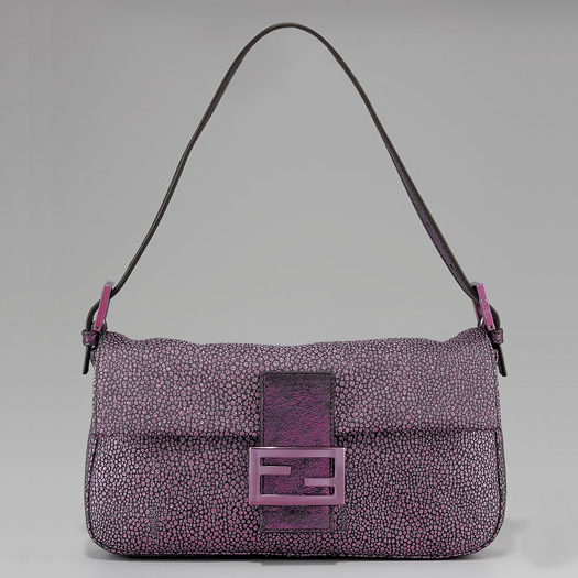 8BGF12 Fendi Crackled Suede Baguette